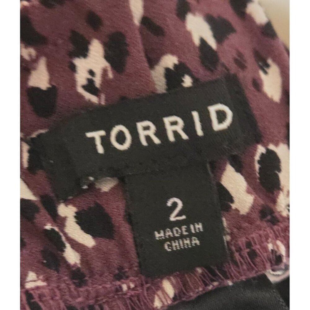 Torrid Pull on Pants Floral Stretch Waist Multicolor women's size 2X - Picture 4 of 8